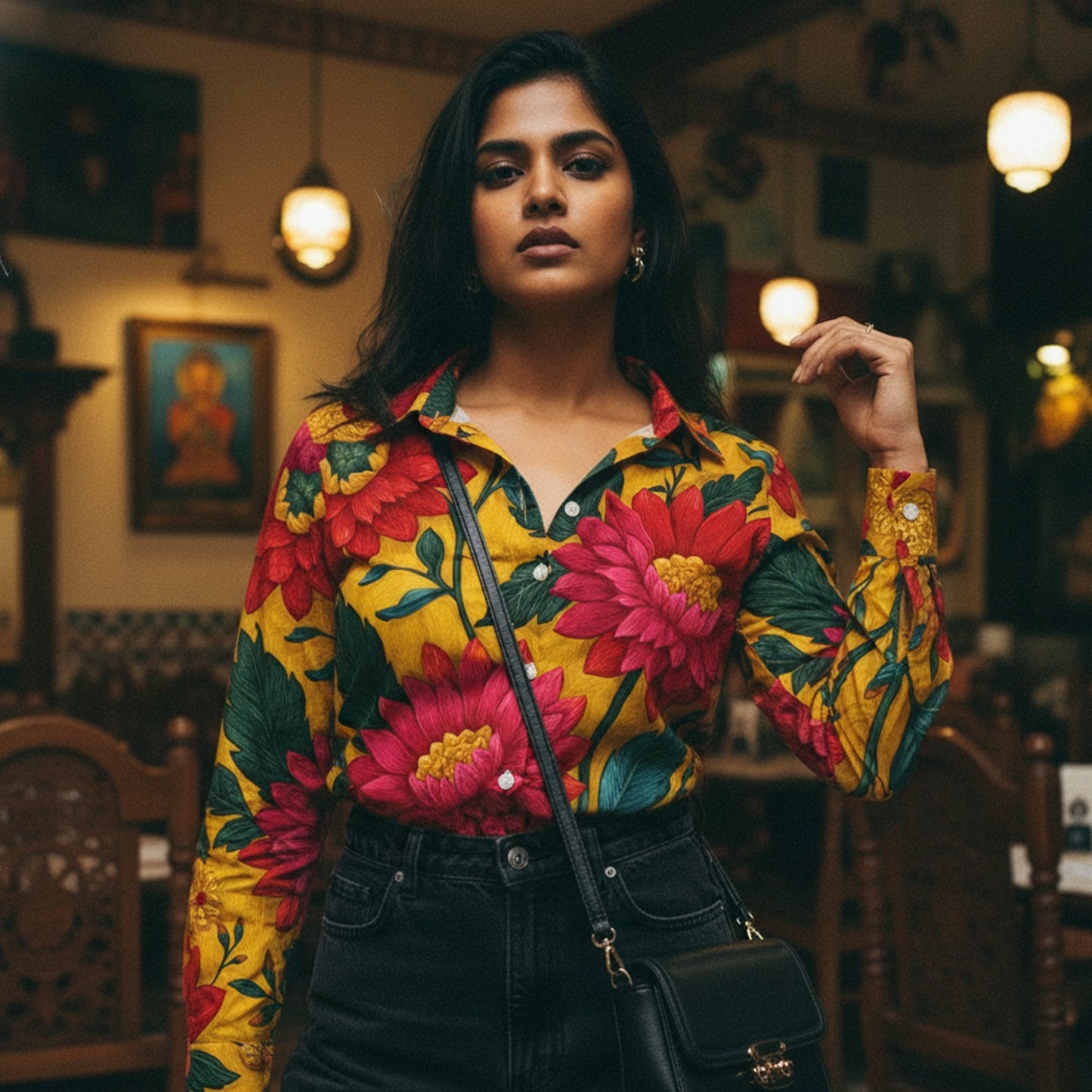 Vase Flower Women's Shirt - Fully Filmy - MadrascartFully Filmy