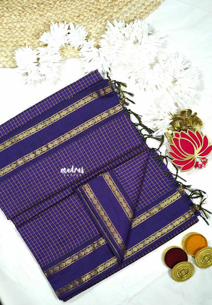Violet Purple - Vintage Gadwal silkcotton - Madras Sarees