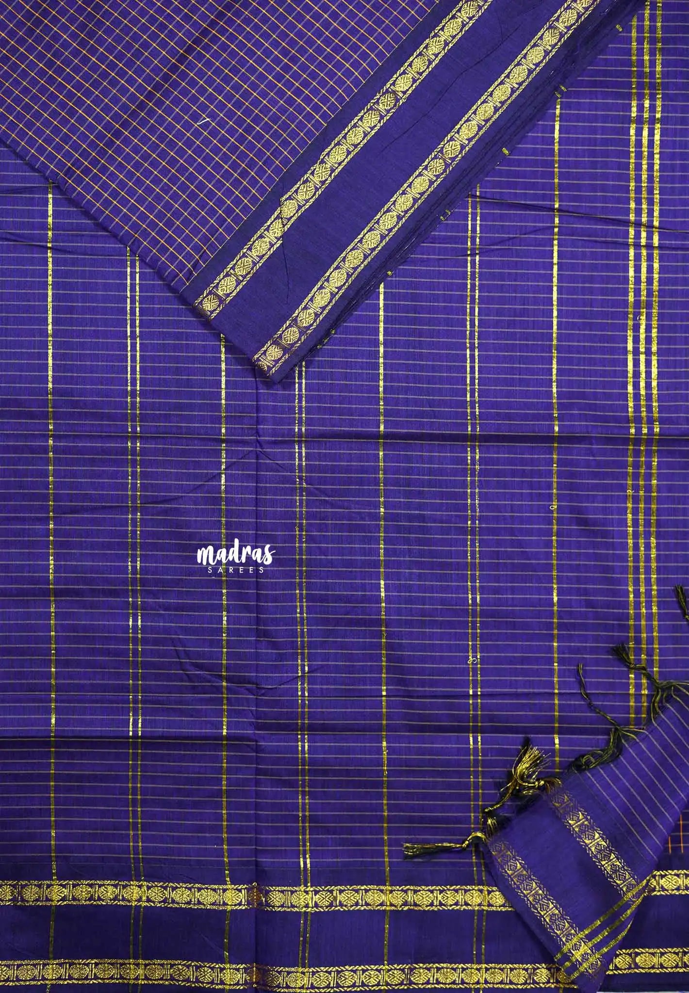 Violet Purple - Vintage Gadwal silkcotton - Madras Sarees