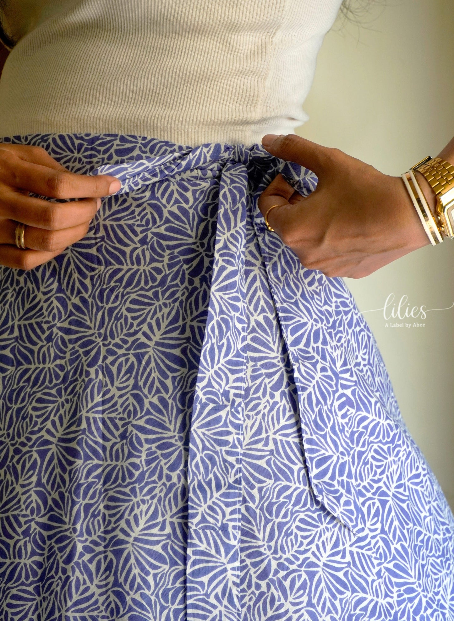 Lilac Drift Wrap Skirt - Lilies