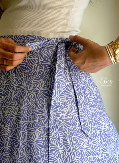 Lilac Drift Wrap Skirt - Lilies