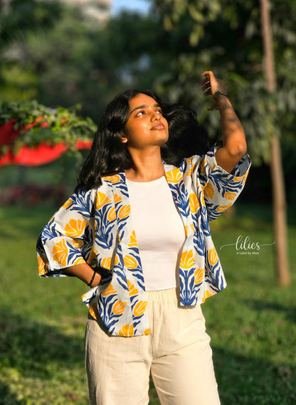 Aurora Bloom Kimono Coat - Lilies