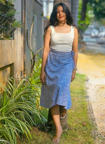 Lilac Drift Wrap Skirt - Lilies